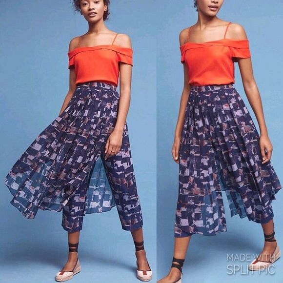HD in Paris Dresses & Skirts - HD in Paris Blue Motif Skirted Pants